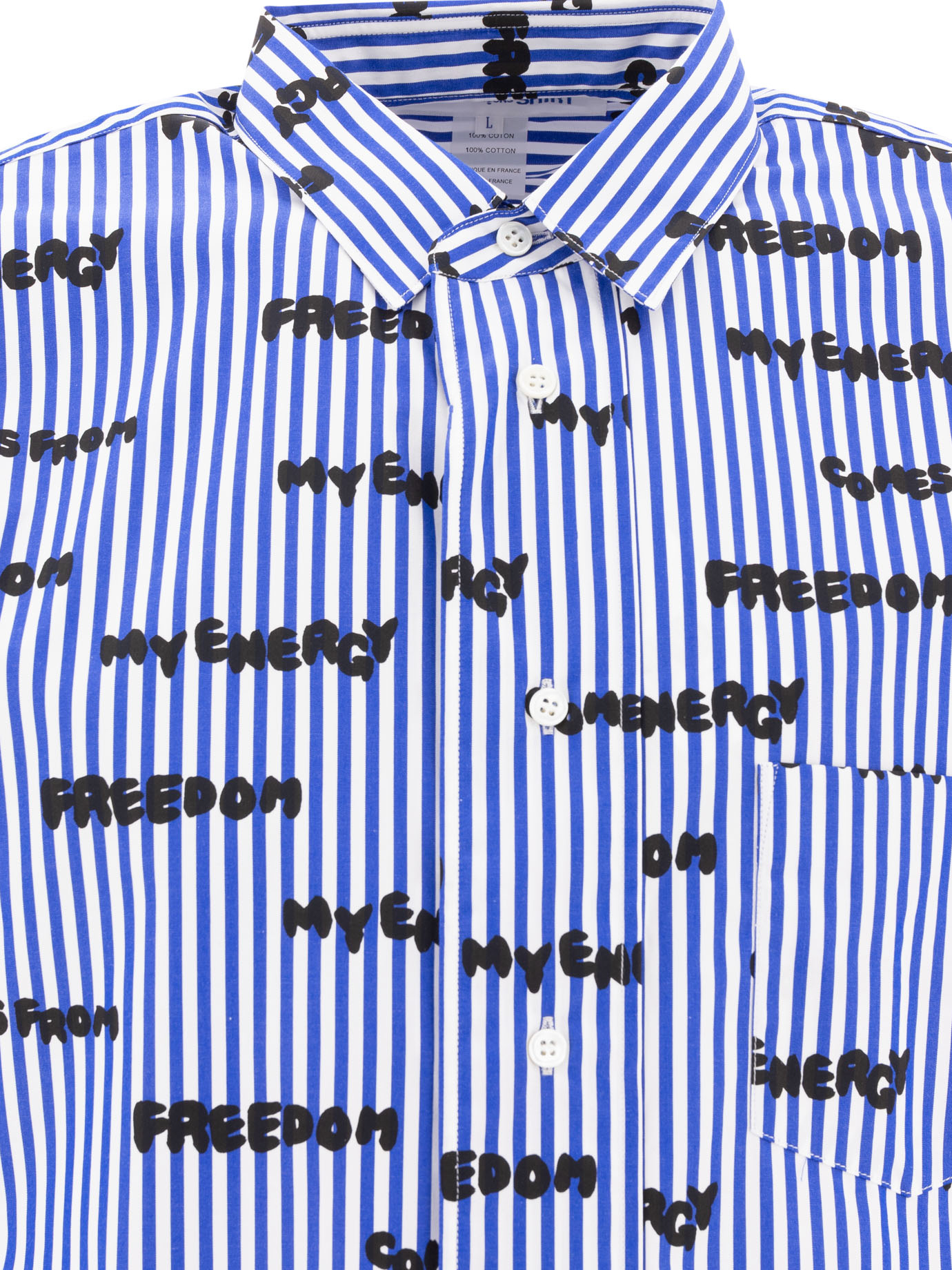 COMME DES GARçONS SHIRT Blue Printed striped shirt